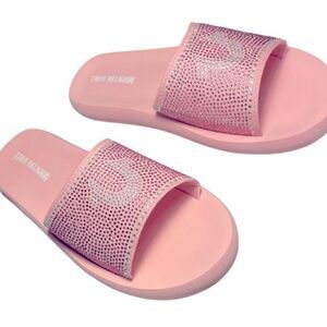True Religion Jenney Pink Rhinestone Slides/ Flip Flops Women’s size 11